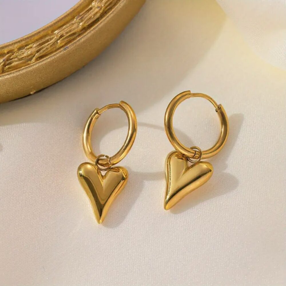 🍏50% OFF/3+...Heart and Hoops Dangle Earrings